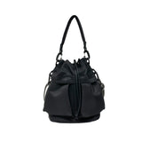 Sohiwoo Casual Large Capacity Bucket Bag Solid Color Drawstring Crossbody Bag All-Match Shoulder Bag