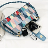 Sohiwoo Geometric Pattern Baguette Bag Buckle Crossbody Bag Shoulder Bag For Work
