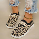 Sohiwoo  sneaker Leopard Mesh Knit Sneakers Slip-on Walking Shoes