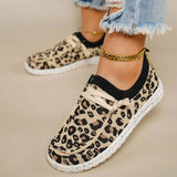 Sohiwoo  sneaker Leopard Mesh Knit Sneakers Slip-on Walking Shoes