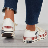 Sohiwoo  Women Retro Canvas Sneakers Casual Platform Walking Shoes