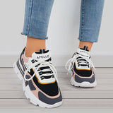 Sohiwoo  Women Lace Up Chunky Sneakers Casual Platform Walking Shoes