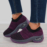 Sohiwoo  Women Mesh Air Cushion Sock Sneakers Platform Wedge Shoes