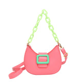 Sohiwoo Colorblock Crossbody Bag Fashion Zipper Shoulder Bag Chain Hobo Bag