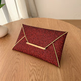 Sohiwoo Stylish Glitter Clutch Wallet Flap Coin Purse Lightweight Portable Evening Bag For Party