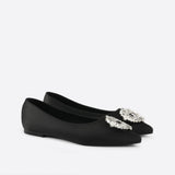 Sohiwoo Women Pointed Rhinestones Flats