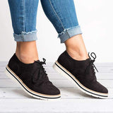 Women Elegant Loafers Classic Lace Up Oxfords Shoes