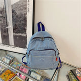 Sohiwoo Casual Large Denim Backpack