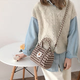 Sohiwoo Bear Corduroy Bag