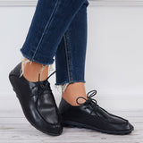 Women Comfortable Daily Shoes Lace Up Loafers Non Slip Rubber Sole Flats Shoes