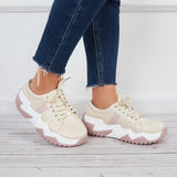 Sohiwoo  Women Platform Casual Sneakers Lace Up Tennis Walking Shoes