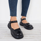 Women Mary Jane Closed Toe Platform Ankle Strap Shoes