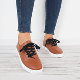 Sohiwoo  Women Flatform Low Top Sneakers Lace Up Casual Daily Walking Shoes