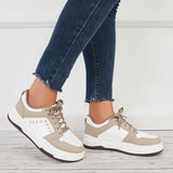 Sohiwoo  sneaker Lace Up Platform Sneakers Casual Round Toe Walking Shoes