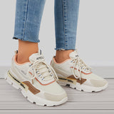 Sohiwoo  Women Lace Up Chunky Sneakers Casual Platform Walking Shoes