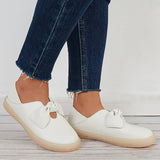 Women Penny Loafers Bowknot Slip on Flat Walking Shoes