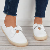 Women Penny Loafers Bowknot Slip on Flat Walking Shoes