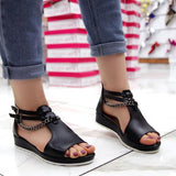 Sohiwoo  Imily Bela Casual Cool Chain Wedge Heel Sandals