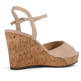 Sohiwoo Women Platform High Wedges Open Toe Ankle Strap Cork Heel Sandals