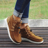 Sohiwoo  Women Casual Laced Front Ankle Boots