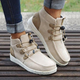 Sohiwoo  Women Casual Laced Front Ankle Boots