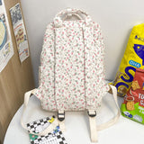 Sohiwoo Floral Print Student Backpack