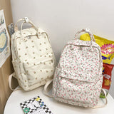 Sohiwoo Floral Print Student Backpack