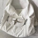 Sohiwoo White Goth Large Shoulder Bag