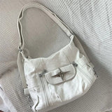 Sohiwoo White Goth Large Shoulder Bag