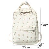 Sohiwoo Floral Print Student Backpack