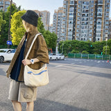 Sohiwoo Vintage Canvas Korean Messenger Handbag