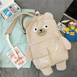 Sohiwoo Cute Bear Velvet Backpack