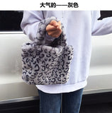 Sohiwoo Preppy Large Cute Plush Handbag