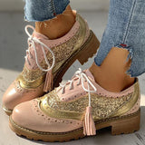 Sohiwoo  sneakers  Womens Sequin Round Toe Ankle Boots Chunky Heel Booties