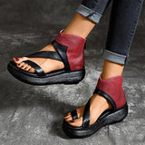 Sohiwoo  Women's Summer Sandals Cutout Open Toe Ring Platform Sandals Imilybela