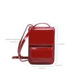 Sohiwoo Minimalist Flap Crossbody Bag Solid Color Shoulder Bag Phone Purse