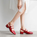 Sohiwoo  Women Elegant Heeled Mary Janes